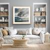 Cozy living room with ocean painting